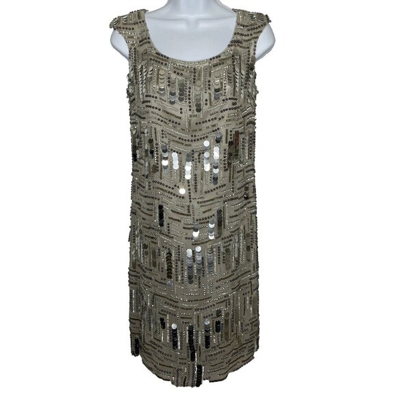 marchesa beaded dress Beaded Shift Cocktail Dress
